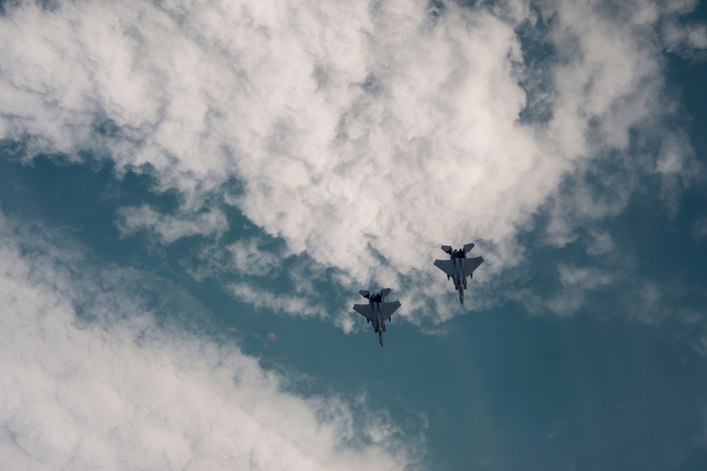 494th Expeditionary Fighter Squadron members conduct fly-by to Honor Qatar National Day