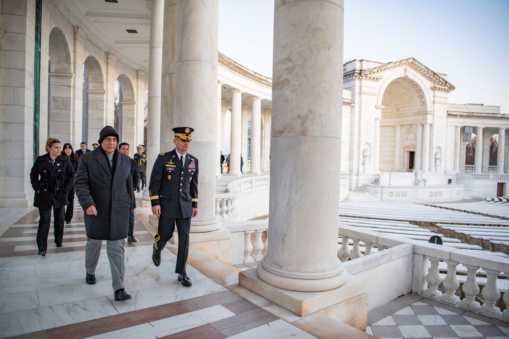 Defence Minister of India Rajnath Singh Participates in an Armed Forces Full Honors Wreath-Laying Ceremony at the Tomb of the Unknown Soldier