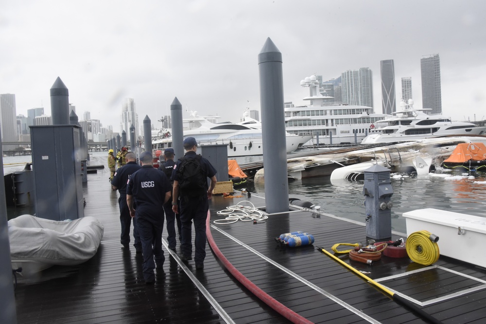 Coast Guard responds to vessel fire on Watson Island