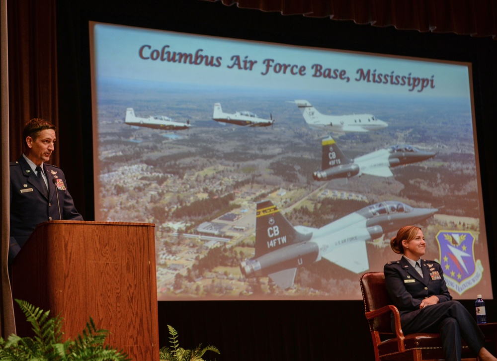 Airlift wing commander galvanizes graduates with speech