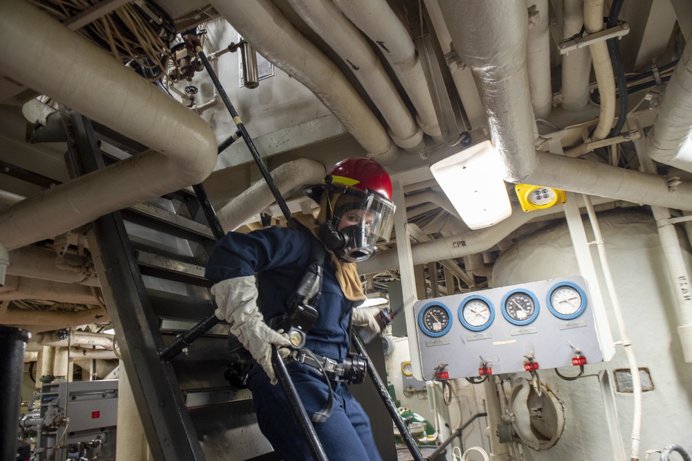 Barry Conducts General Quarters Drill Underway