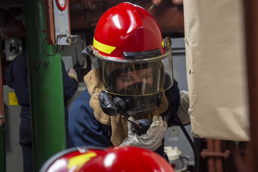 Barry Conducts General Quarters Drill Underway