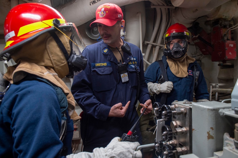 Barry Conducts General Quarters Drill Underway