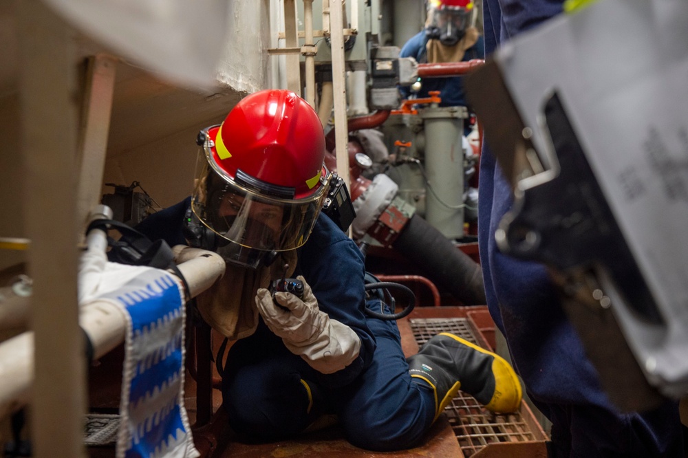 Barry Conducts General Quarters Drill Underway