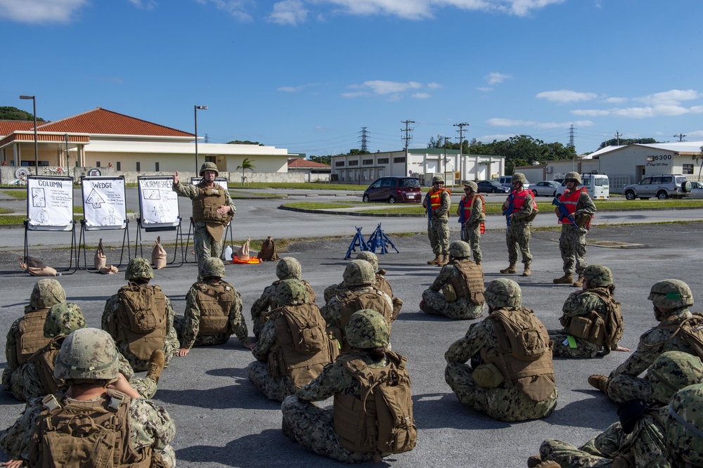 U.S. Navy Seabees with NMCB-5 conduct Seabee Warfare Training on board Camp Shields