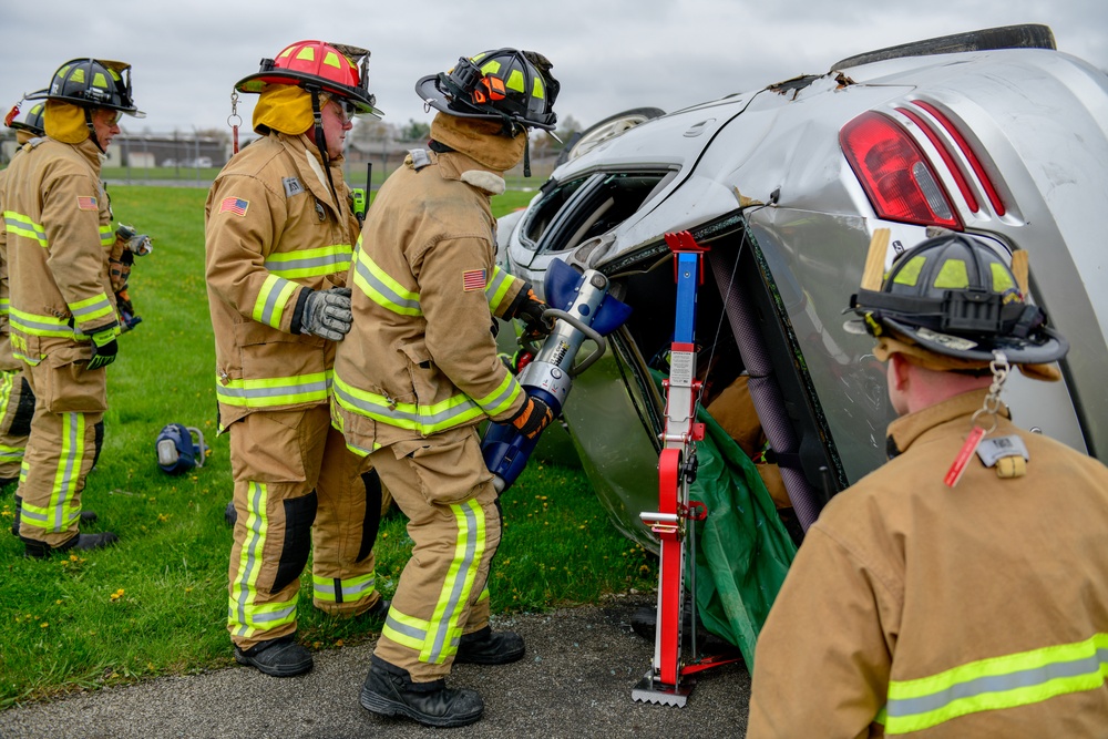 Firefighters train on vehicle crash response and victim extraction