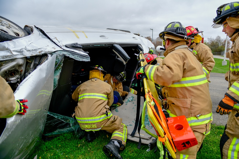 Firefighters train on vehicle crash response and victim extraction