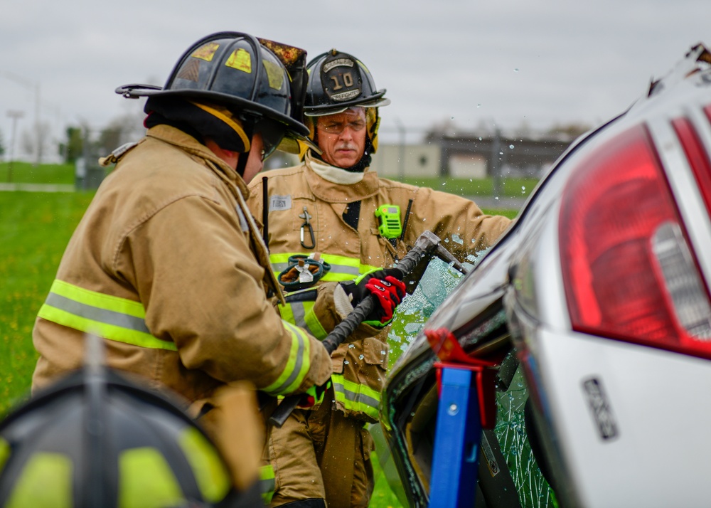 Firefighters train on vehicle crash response and victim extraction