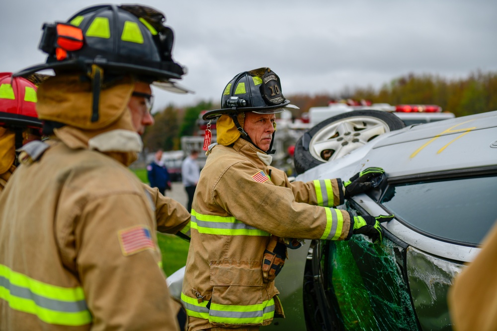 Firefighters train on vehicle crash response and victim extraction