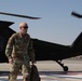 U.S. Army Lt. Gen. Charles D. Luckey deplanes a UH-60 Black Hawk