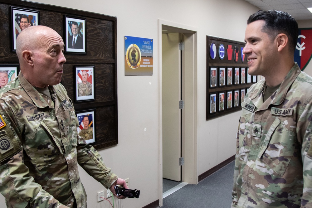 U.S. Army Lt. Gen. Charles D. Luckey visits Task Force Spartan