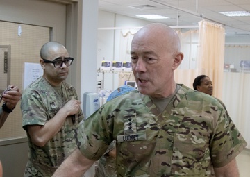 Lt. Gen. Charles D. Luckey  connects with Soldiers of the 349th Combat Support Hospital