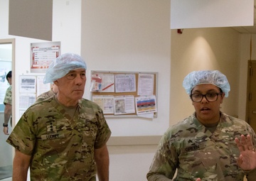 Lt. Gen. Charles D. Luckey tours the operating room of 349th Combat Support Hospital