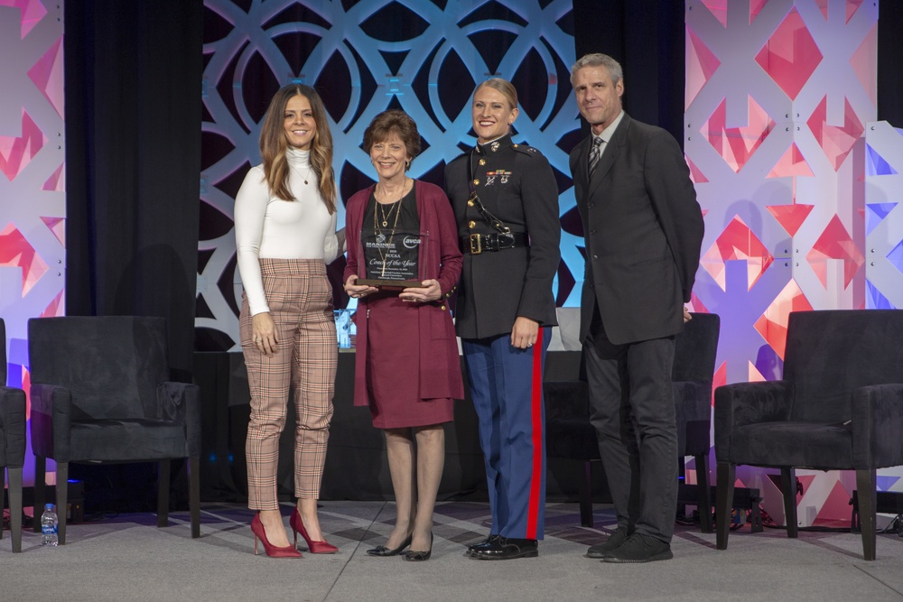 Marines present awards at the Jostens Coaches Honor Luncheon