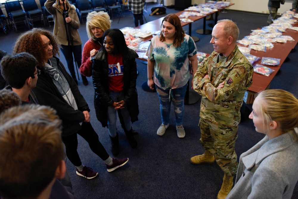 High School Students Deliver Cookies to the 180th Fighter Wing