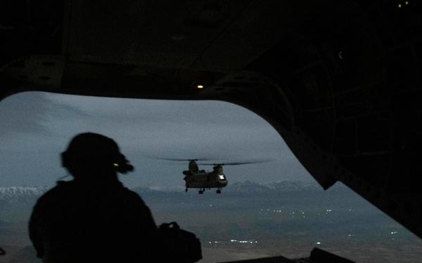 CH-47s Fly at Night