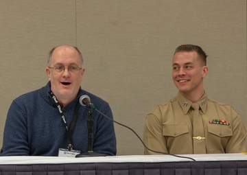 Marines conduct a panel on character building