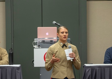 Marines conduct a panel on character building