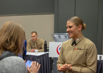Marines conduct a panel on character building