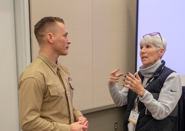 Marines conduct a panel on character building