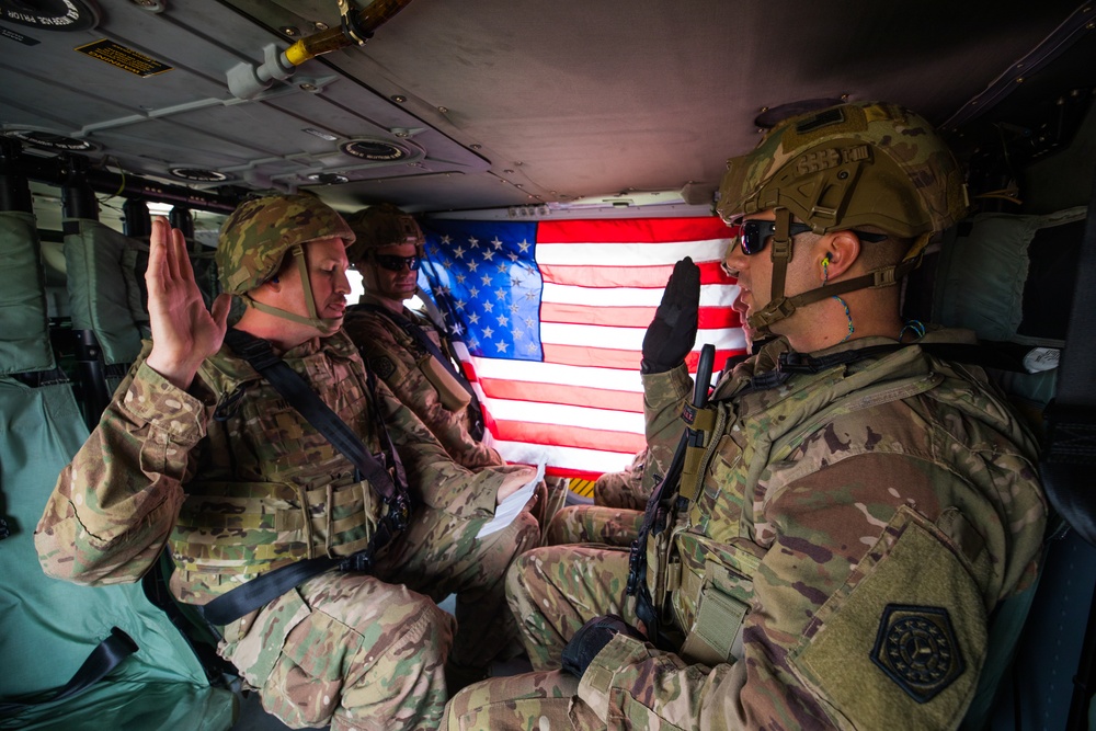 Illinois Army National Guard Soldier Reenlists in Iraq