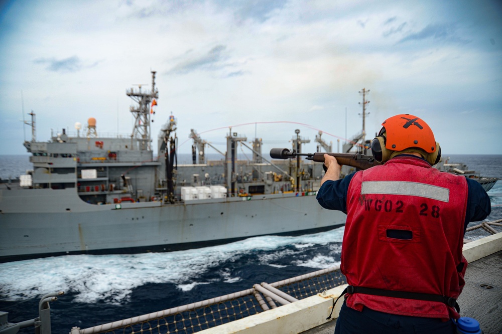 USS Harry S. Truman (CVN 75) conducts a RAS in the Red Sea