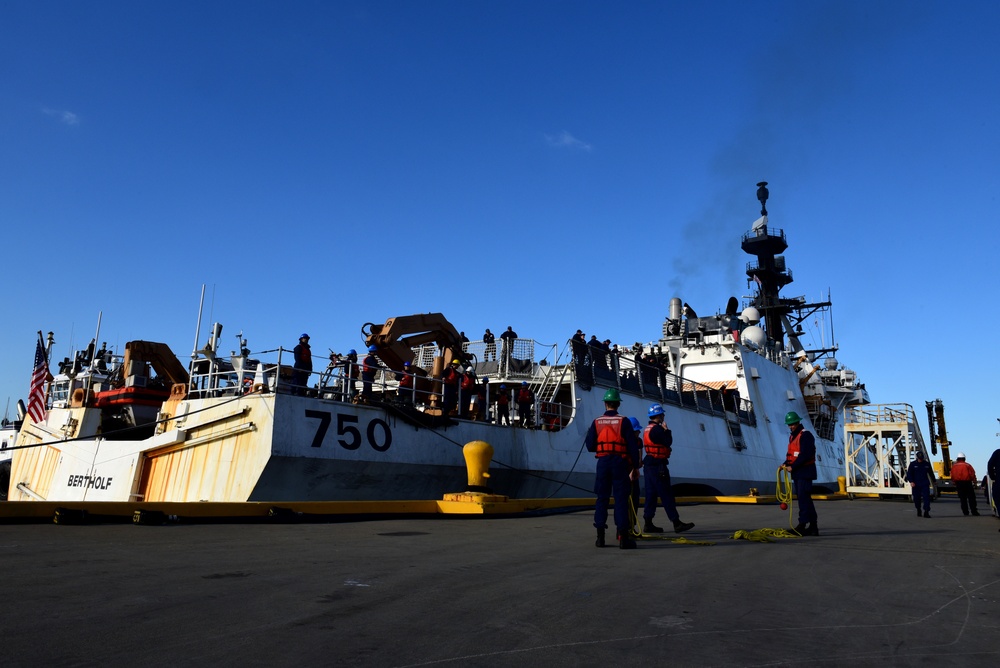 The Coast Guard Cutter Bertholf crew returns home from 82-day counternarcotic patrol, $100M worth in cocaine seized