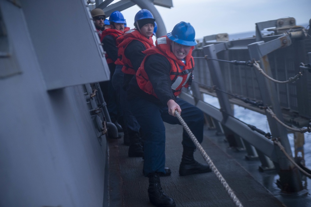 USS Barry (DDG 52) Conducts Replenishment-At-Sea