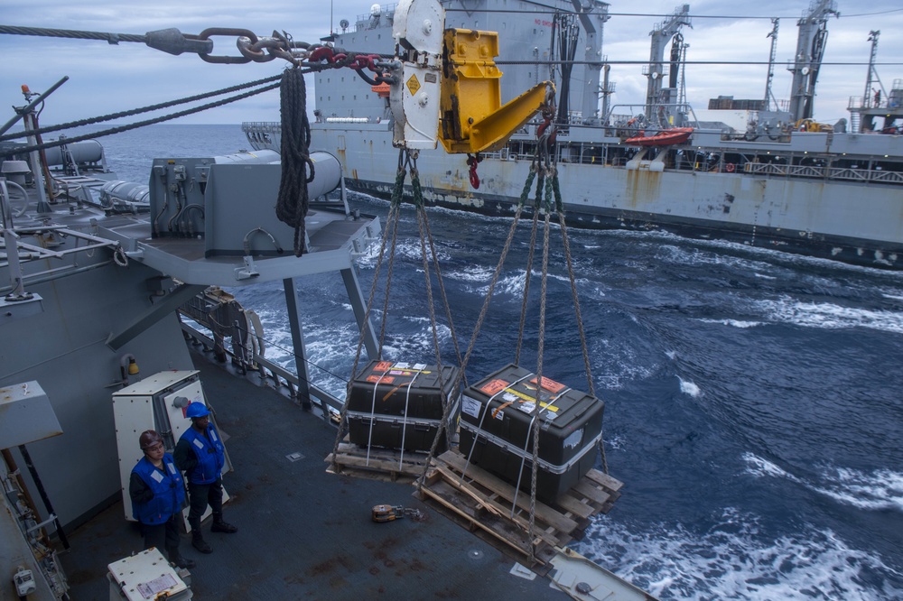 USS Barry (DDG 52) Conducts Replenishment-At-Sea