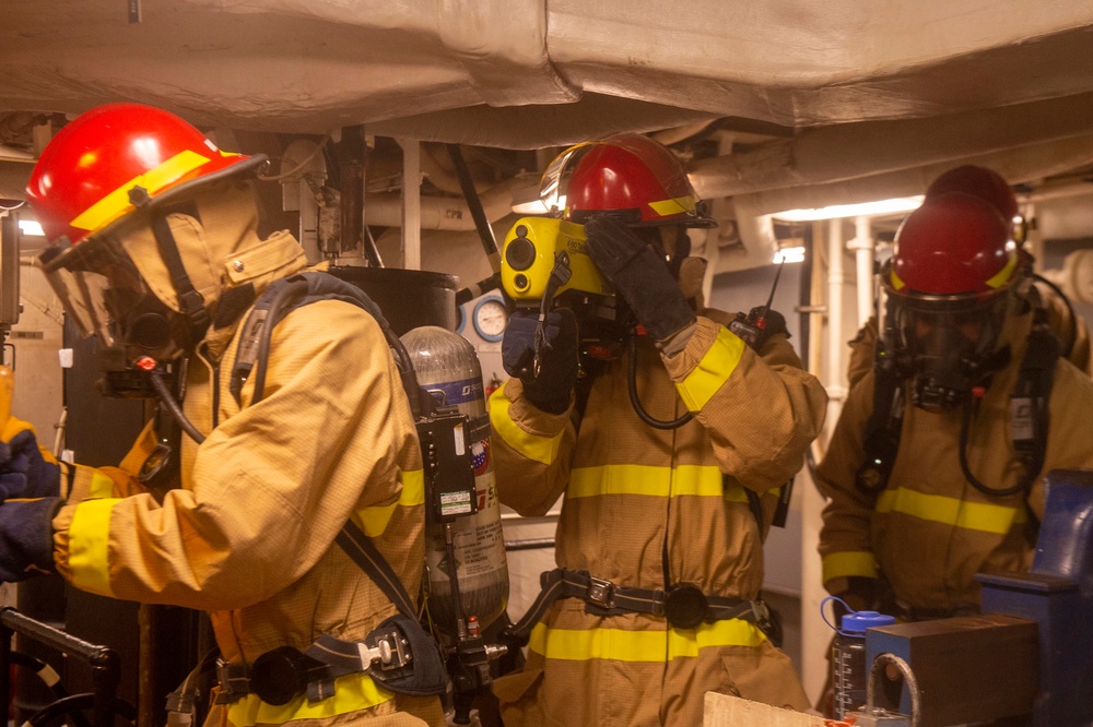 USS Barry (DDG 52) Conduct Drill Day At Sea