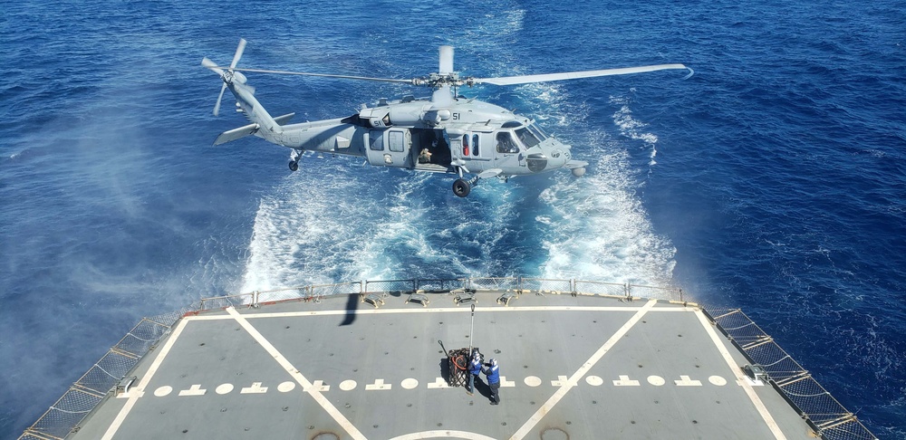 USS Gabrielle Giffords Underway Replenishment with USNS Pecos