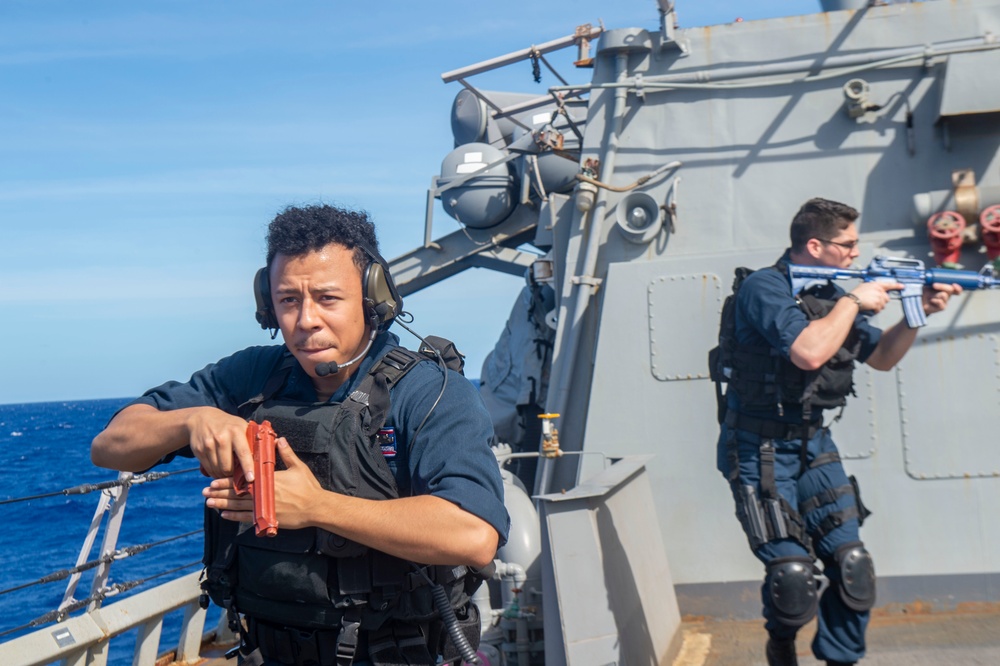 USS Barry Conducts PACFIRE and VBSS Drills At Sea