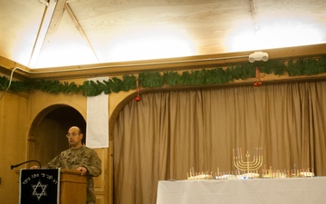 Deployed Service Members Celebrate Hanukkah on Kandahar Airfield
