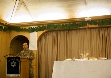 Deployed Service Members Celebrate Hanukkah on Kandahar Airfield