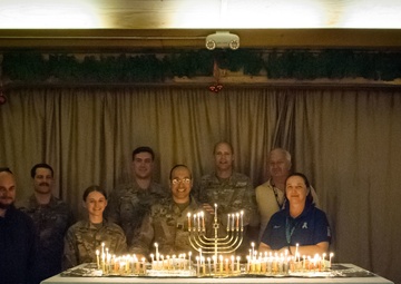 Deployed Service Members Celebrate Hanukkah on Kandahar Airfield