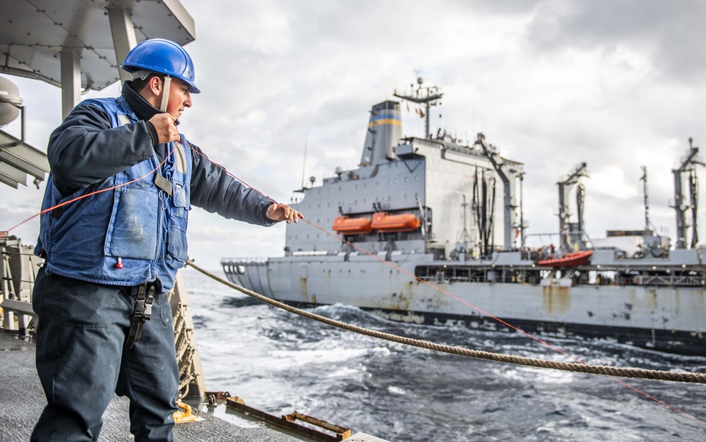 USS Milius (DDG 69) Conducts a Replenishment-at-Sea with USNS John Ericsson (T-AO 194)