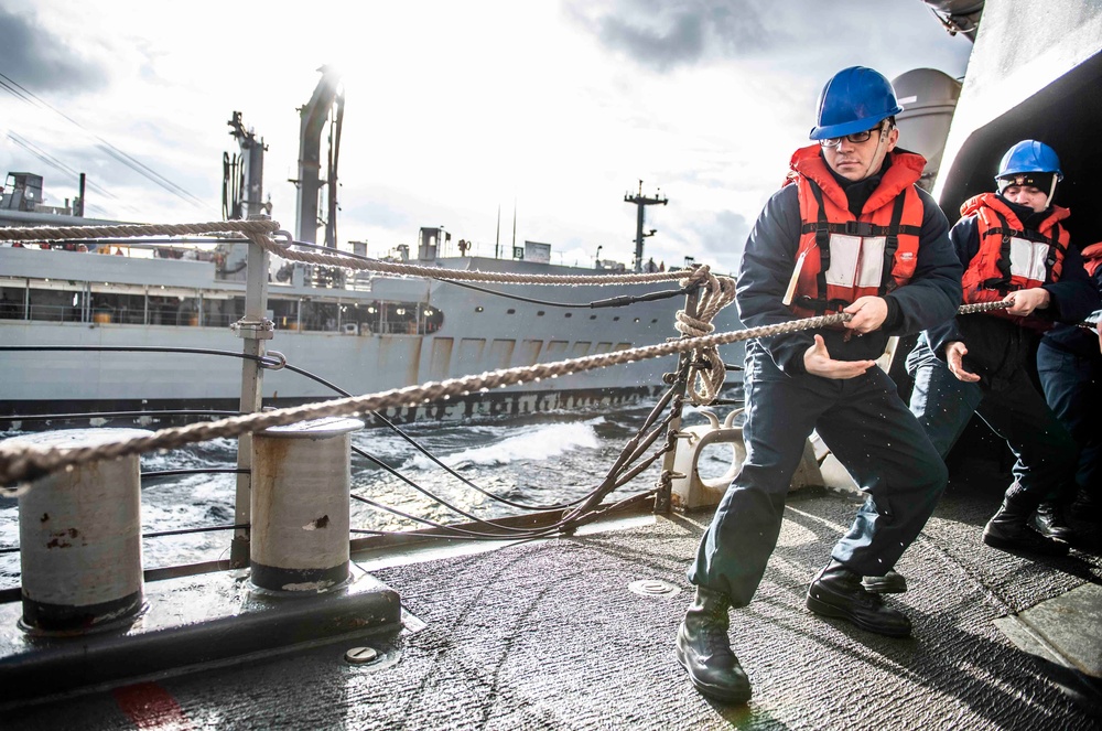 USS Milius (DDG 69) Conducts a Replenishment-at-Sea with USNS John Ericsson (T-AO 194)