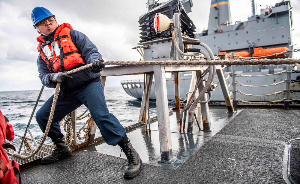 USS Milius (DDG 69) Conducts a Replenishment-at-Sea with USNS John Ericsson (T-AO 194)