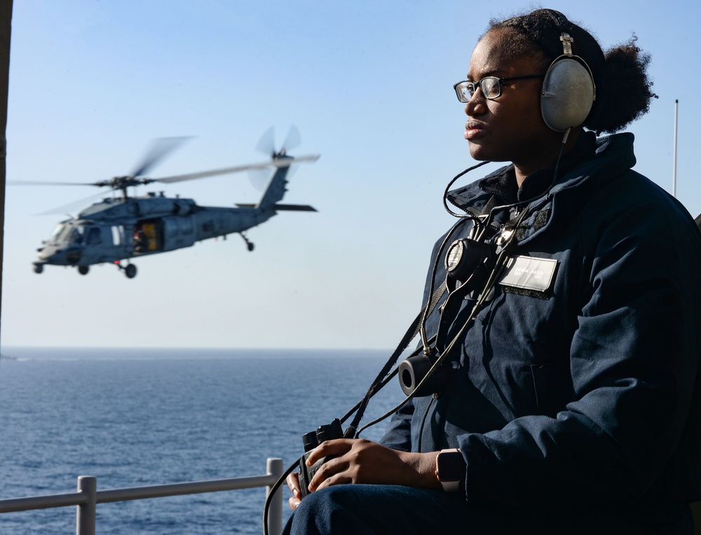 USS Harry S. Truman (CVN 75) conducts a RAS in the Mediterranean Sea