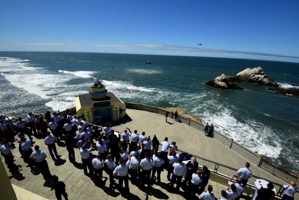 Coast Guard aircrews and boat crews conduct search-and-rescue demo