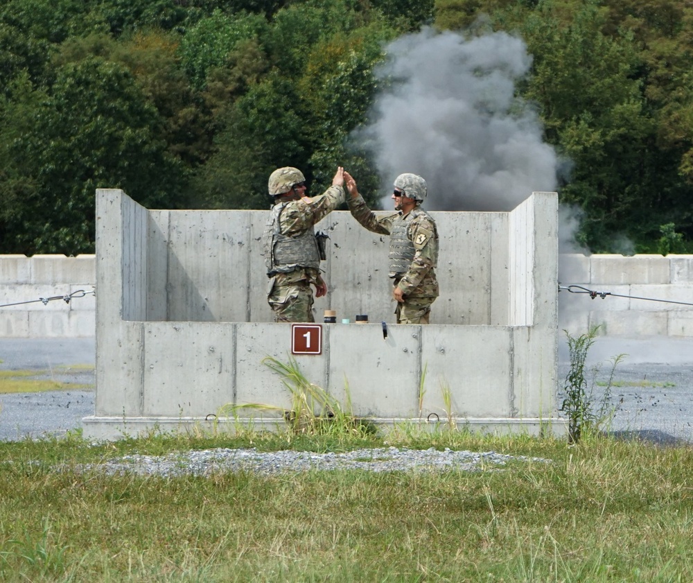 55th Maneuver Enhancement Brigade Soldiers take to the Grenade Range during Annual training