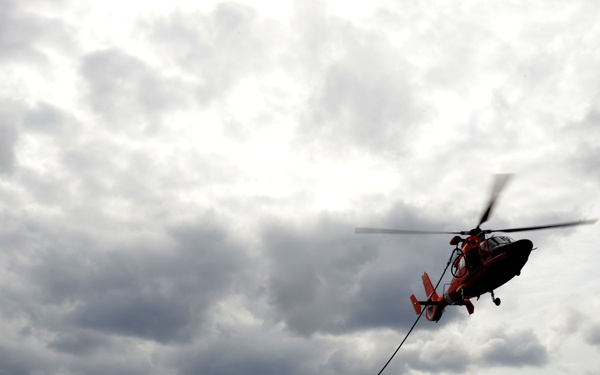 U.S. Coast Guard Cutter Bertholf crew conducts helicopter operations in the Philippine Sea
