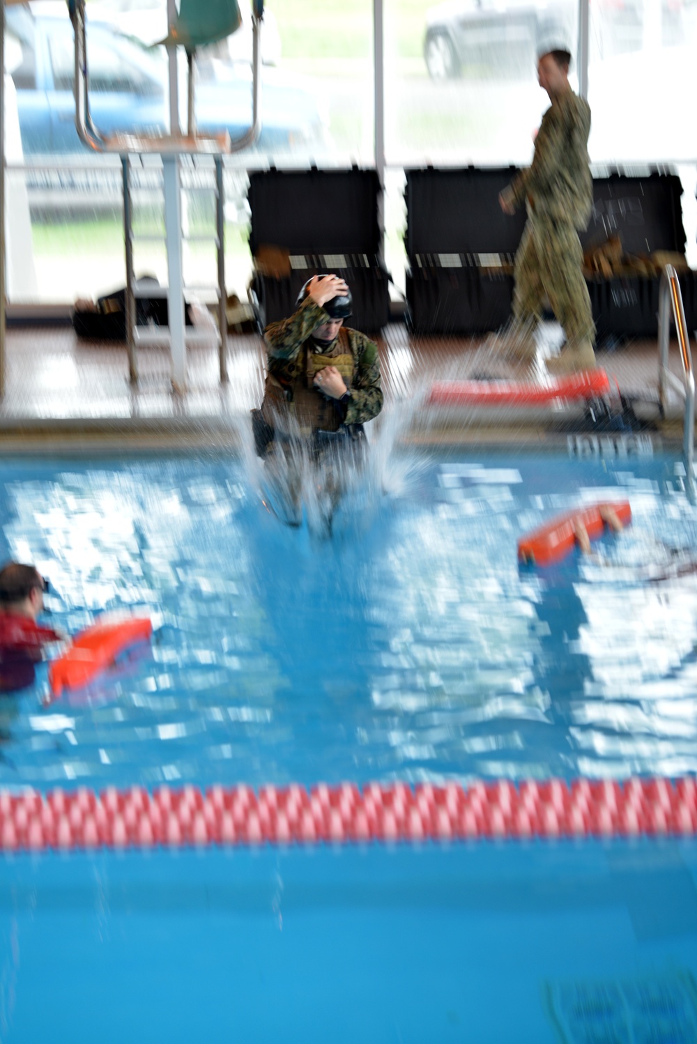 Coast Guard Port Security Unit 312 servicemembers conduct water survival training