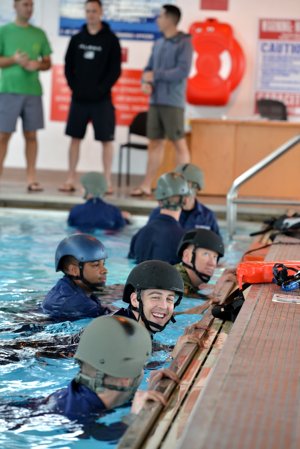 Coast Guard Port Security Unit 312 servicemembers conduct water survival training