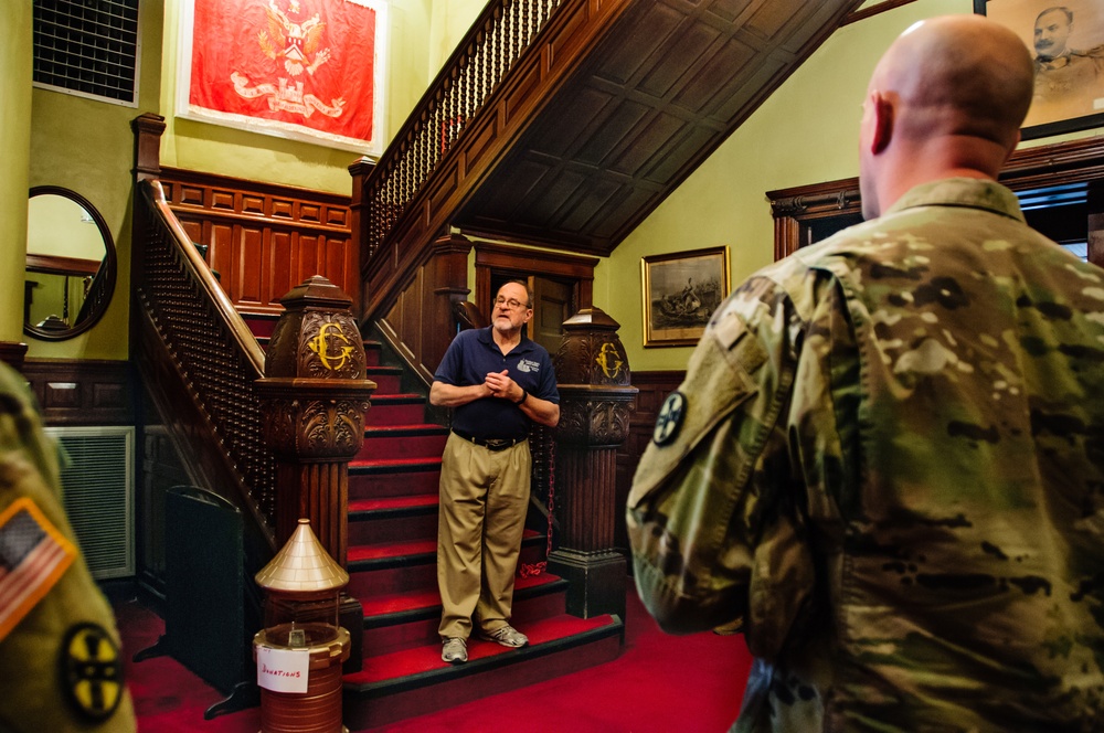 112th Engineer Battalion staff connects to their past