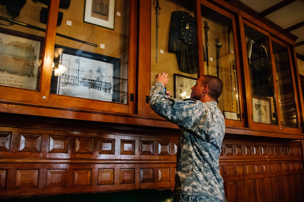 112th Engineer Battalion staff connects to their past