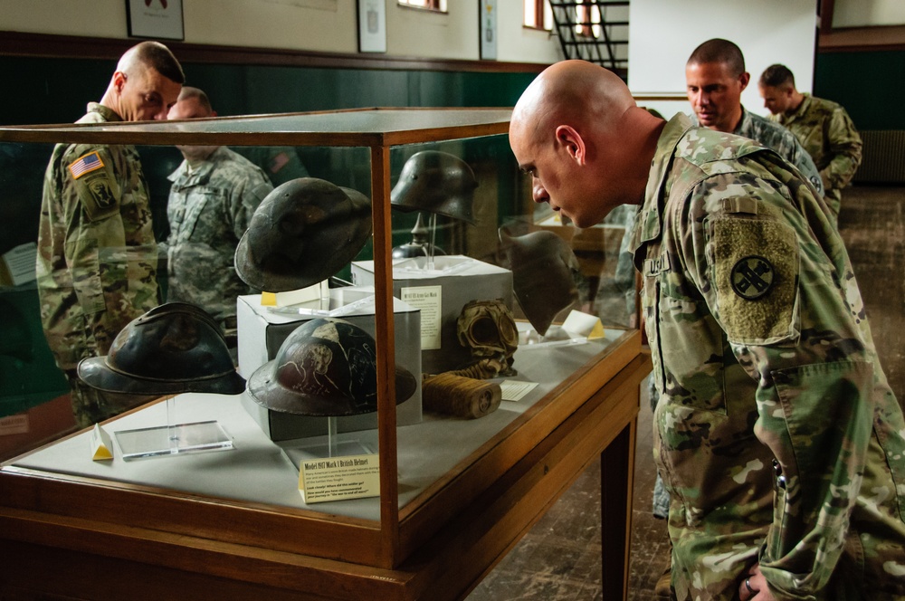 112th Engineer Battalion staff connects to their past