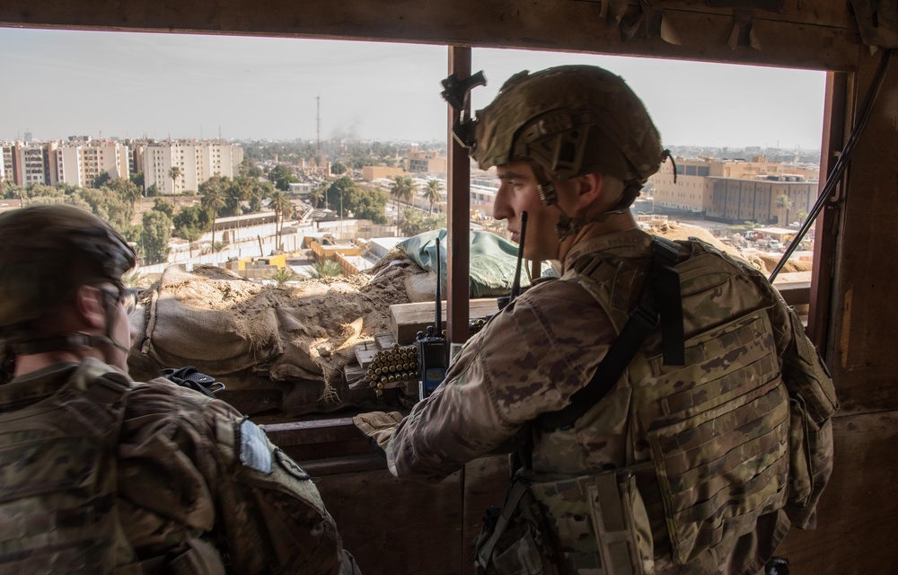 U.S. Army Soldiers protect the U.S. Embassy Compound, Baghdad.