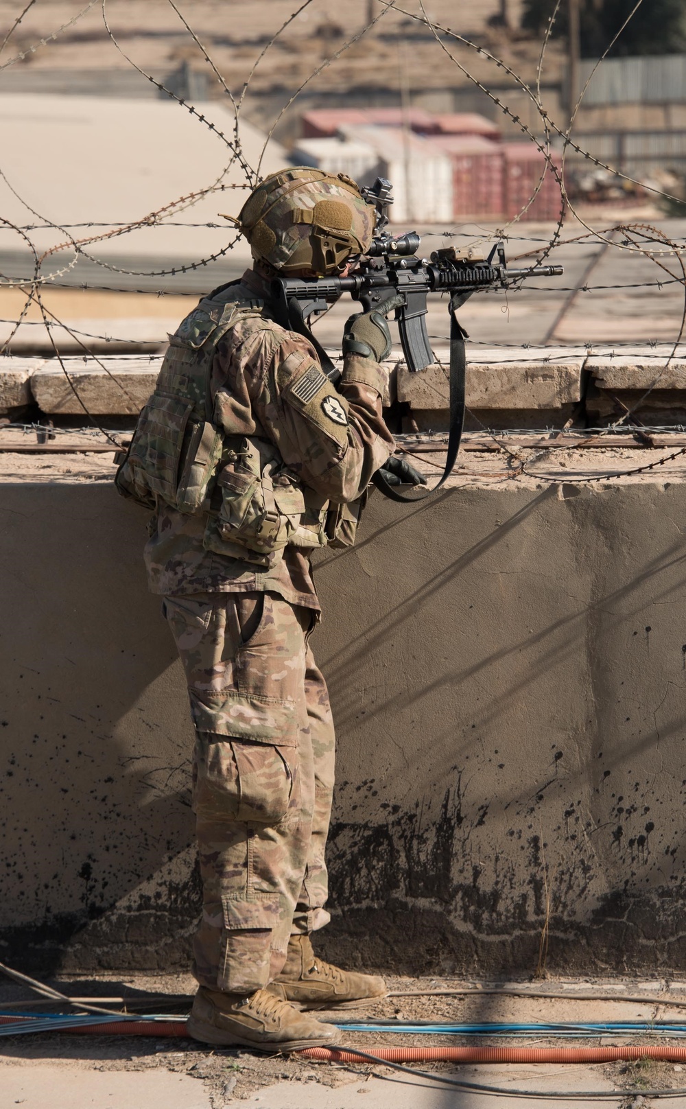 U.S. Army Soldiers protect the U.S. Embassy Compound, Baghdad