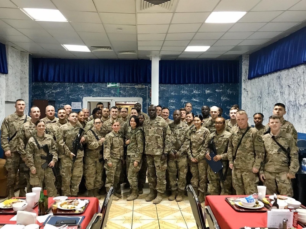 1st TSC Command Sgt. Maj. Meets with Soldiers at Camp Taji, Iraq
